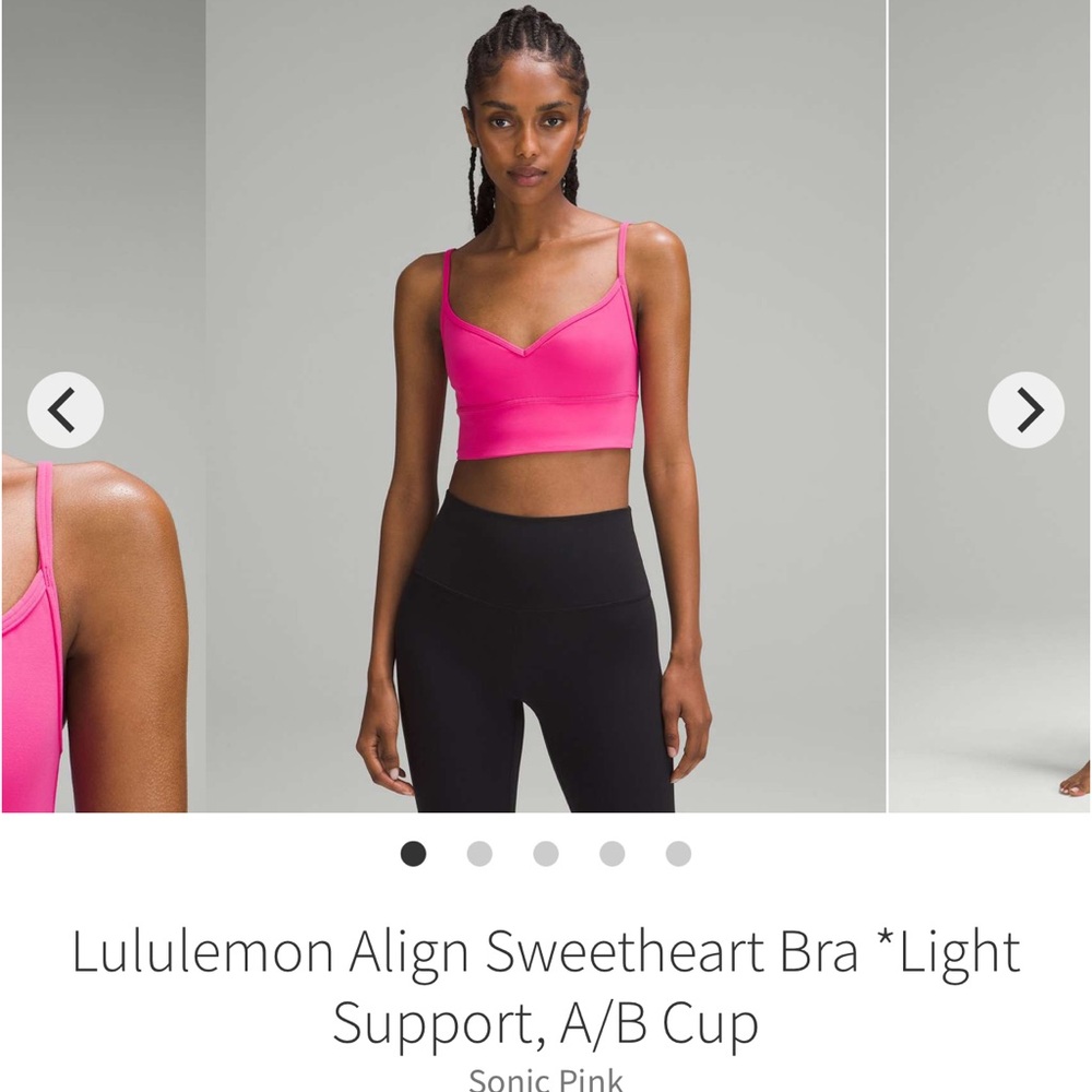 Lululemon Align Sweetheart Bra Light Support A/B Cup Sonic Pink Size 6